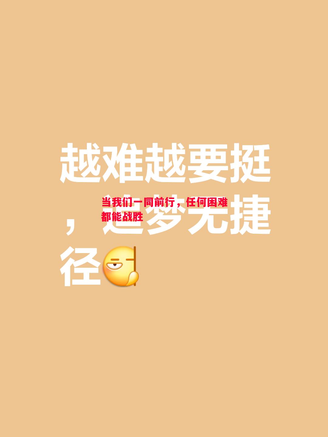 当我们一同前行，任何困难都能战胜